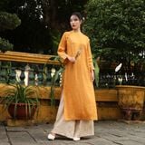  Áo dài cổ tròn - Hoa Thạch Thảo 