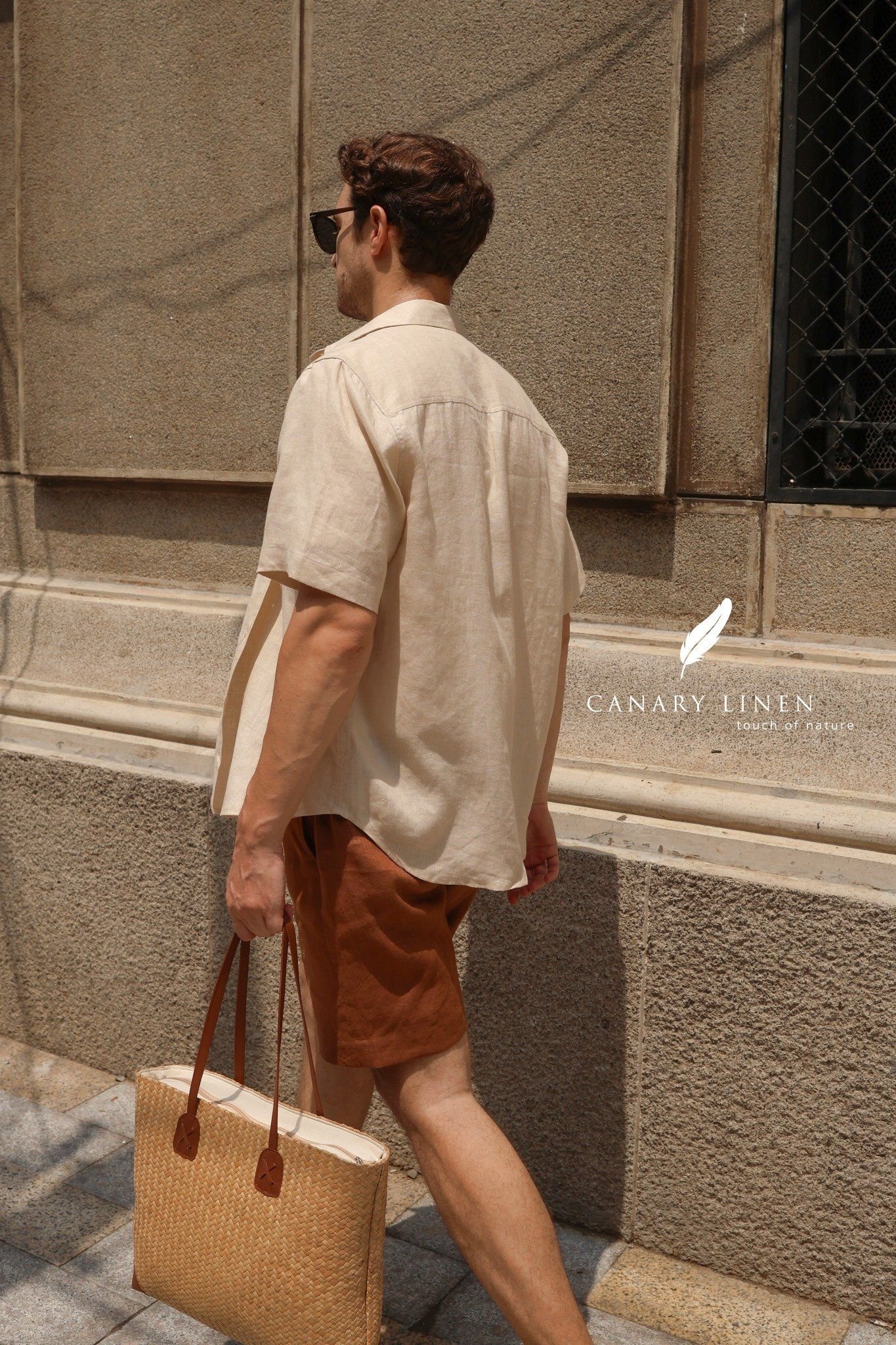  NAM - Quần shorts lưng thun cơ bản - Caramel 