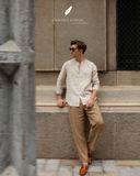  Áo sơ mi cổ trụ - Muối tiêu 