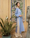  Áo dài cổ tròn - Hoa Trà 