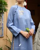  Áo dài cổ tròn - Hoa Trà 