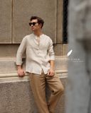  Áo sơ mi cổ trụ - Muối tiêu 