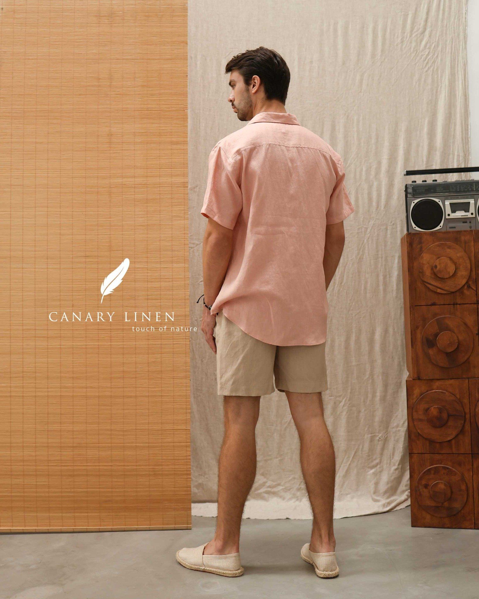  NAM - Quần shorts lưng thun cơ bản - Be 
