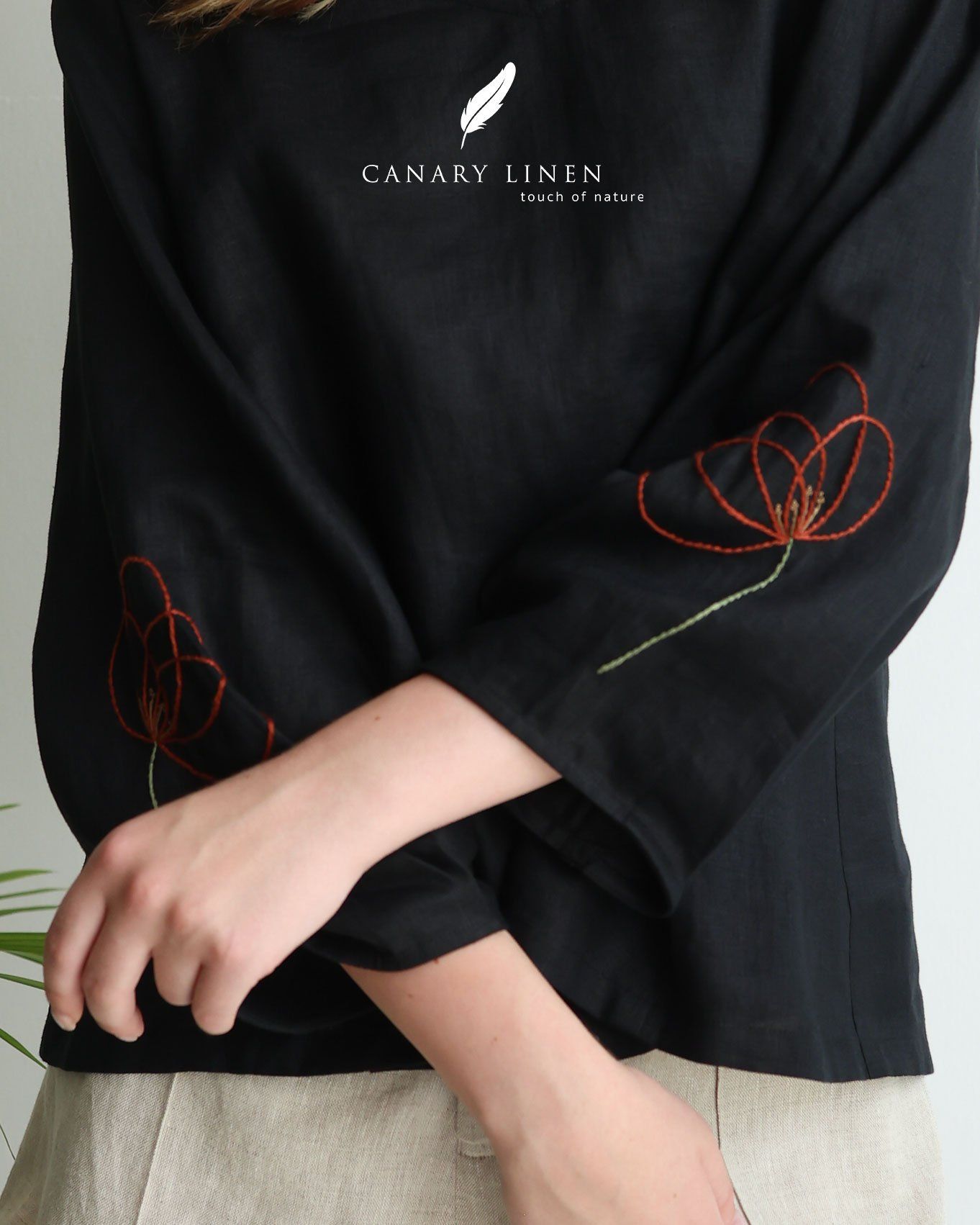  Poppy Cuffs Top - Đen 