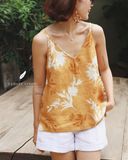  Sola Top - Hoa trắng nền vàng 
