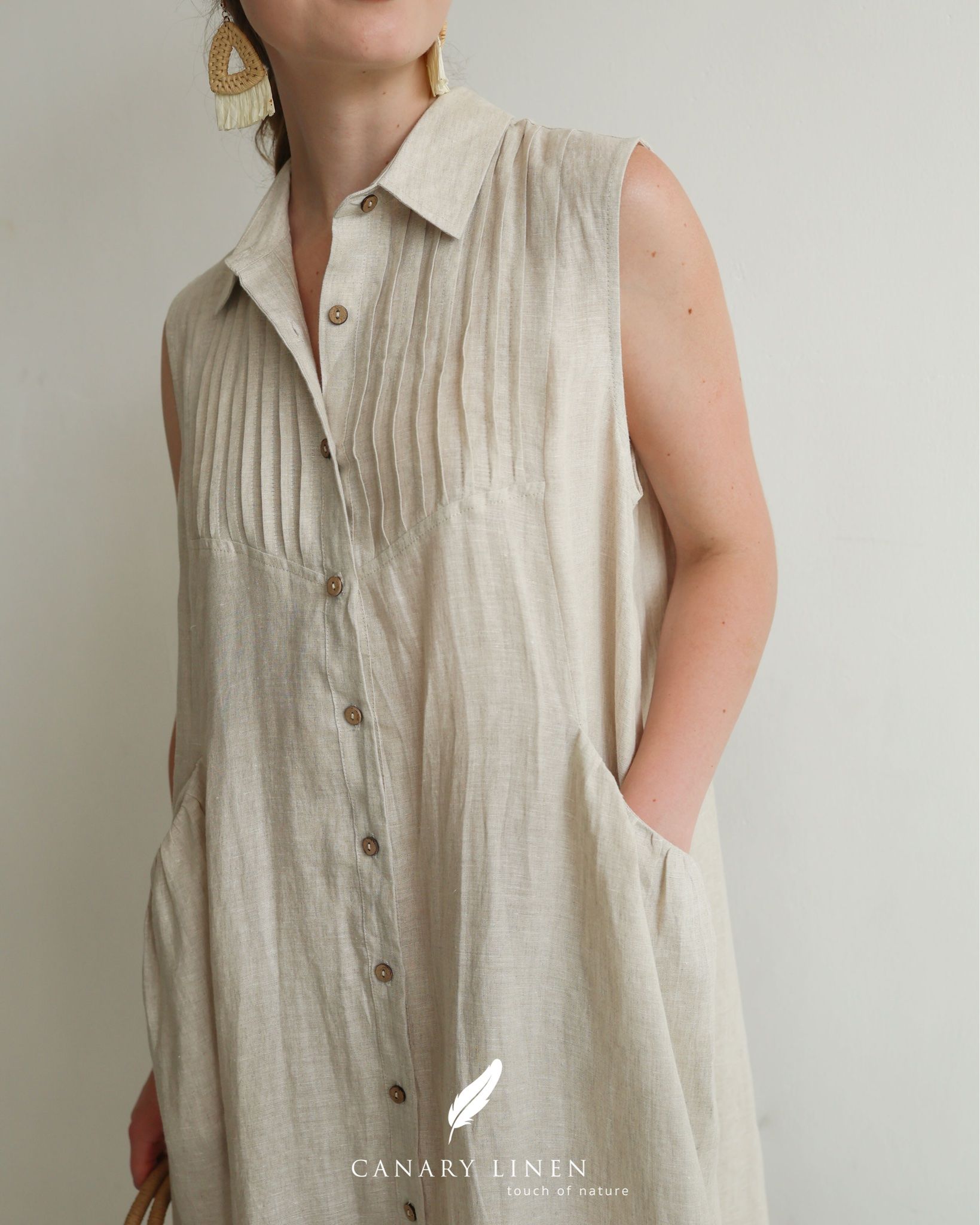  Pleat Dress - Muối tiêu 