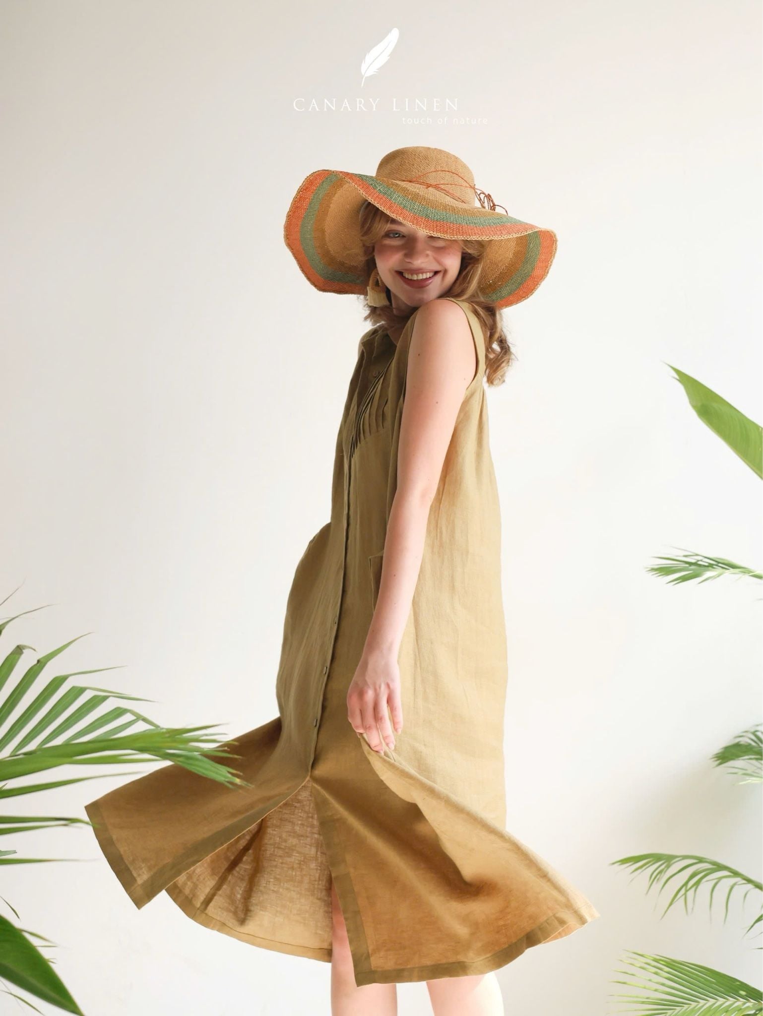  Pleat Dress - Xanh olive 