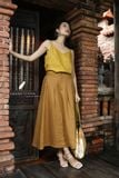  Chân váy chữ A thun sau - Vàng dưa cải 
