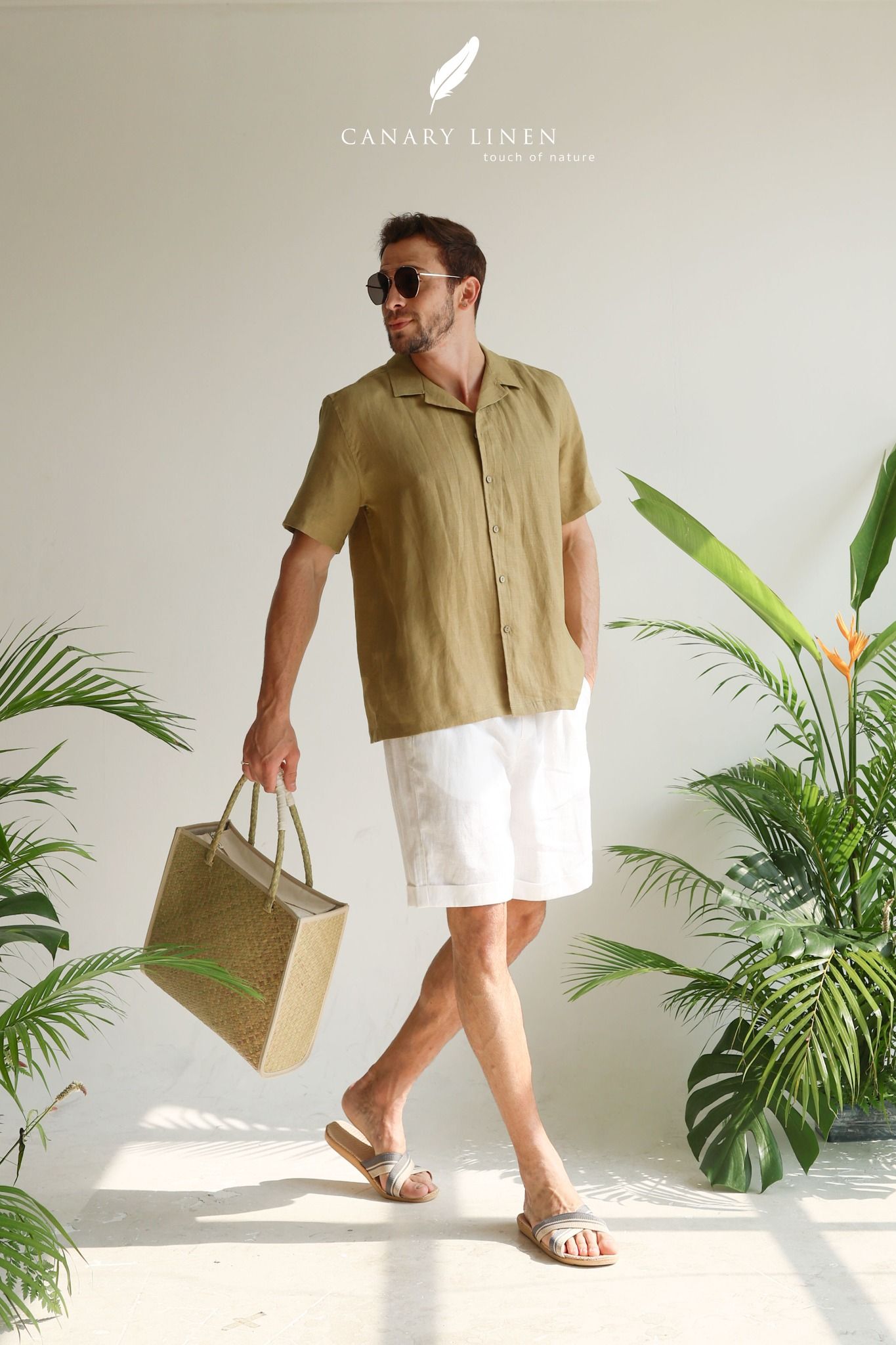  Quần shorts có lơ vê - Trắng 