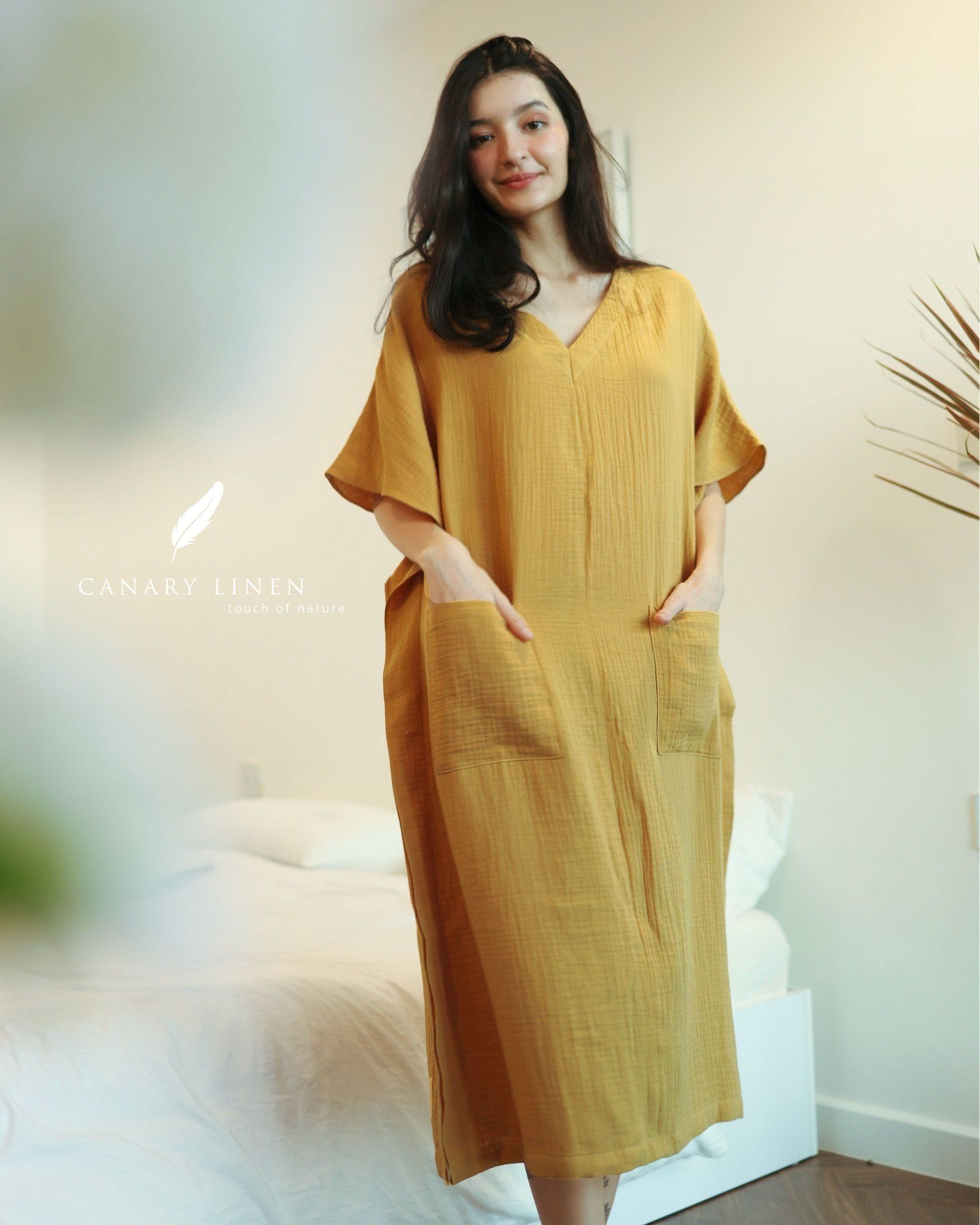  Celia Dress - Vàng nghệ 