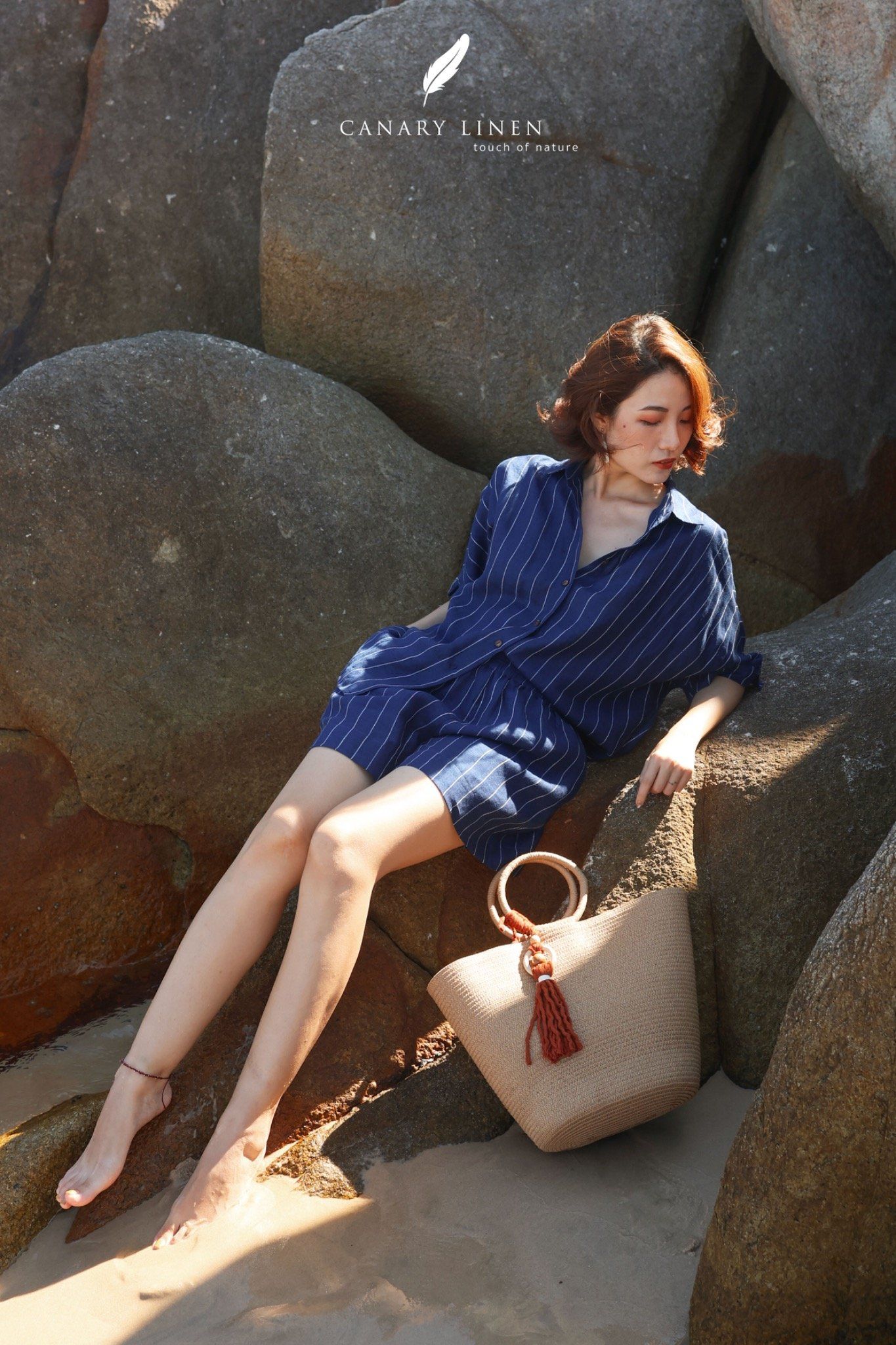  Strype Shorts - Xanh sọc 