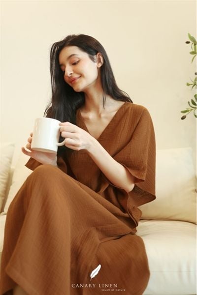  Celia Dress - Nâu cà phê 