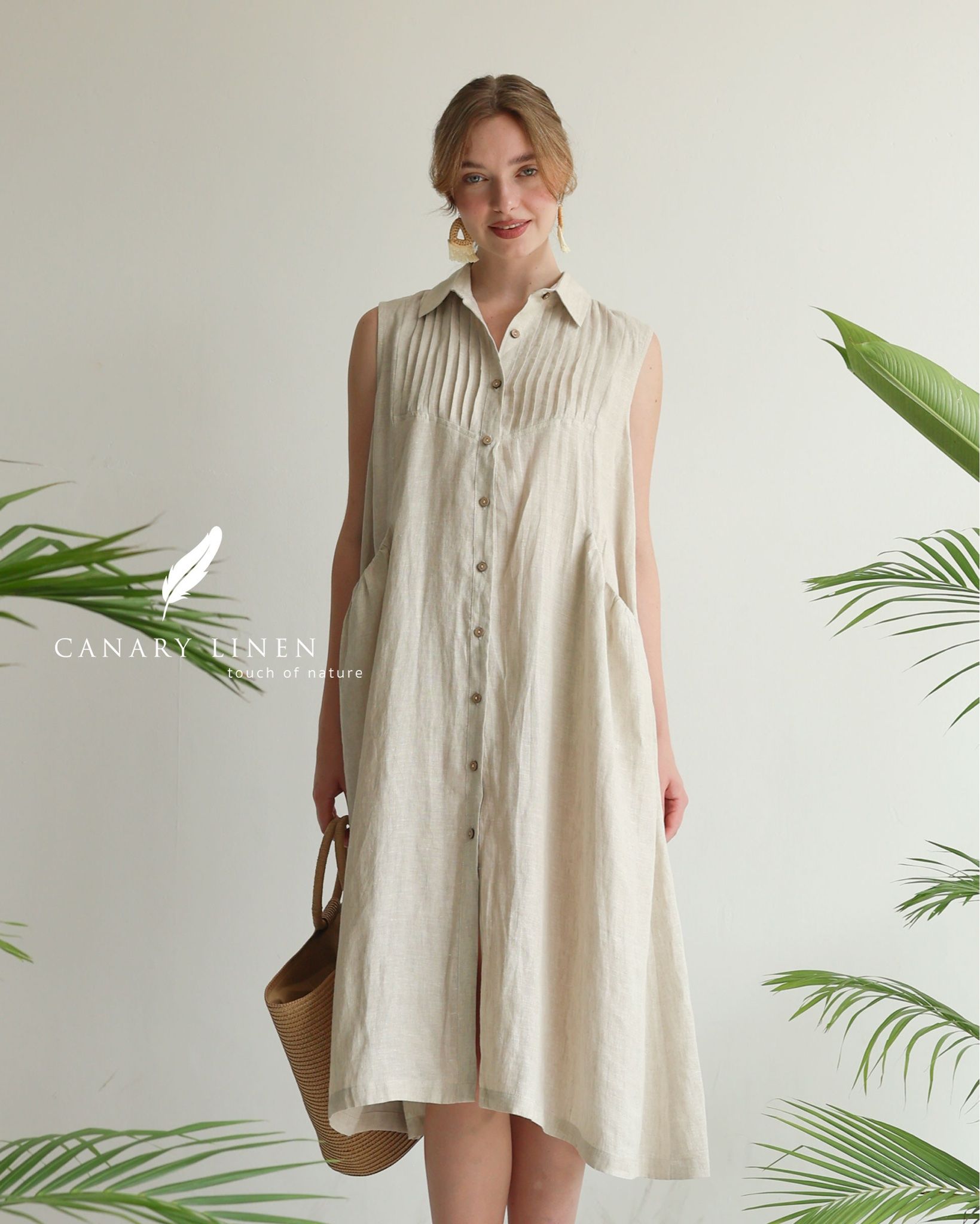  Pleat Dress - Muối tiêu 
