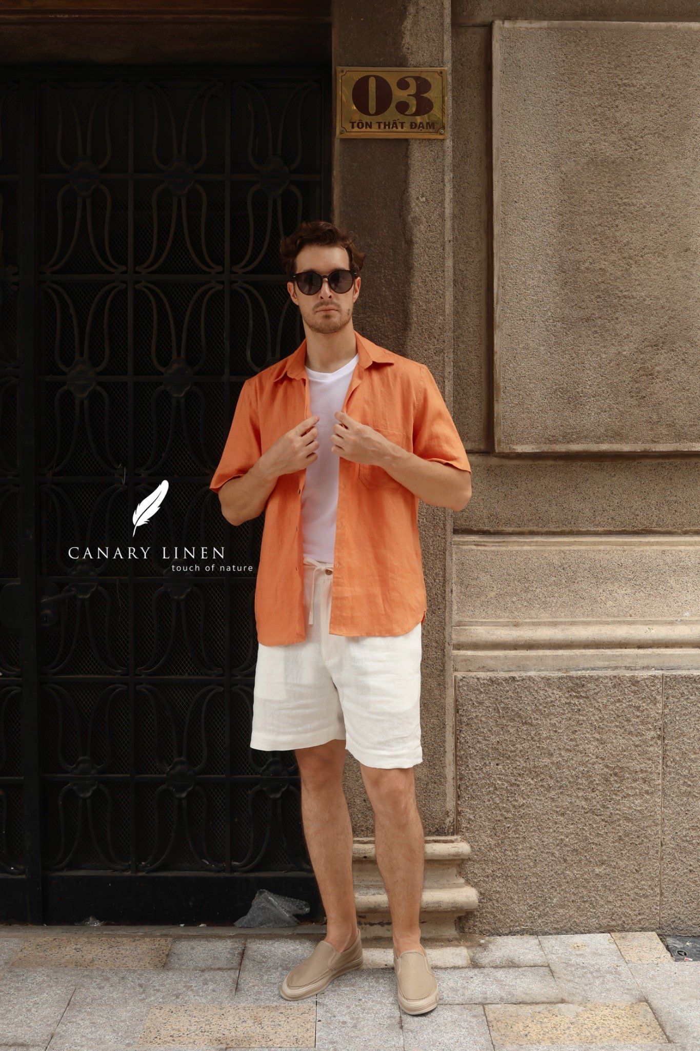  SharpLine Shirt - Cam cá hồi 