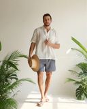  Short-Sleeve Polo Shirt - Trắng sọc 