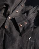  Áo sơ mi nút cài eo - Đen 