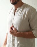  Áo sơ mi cổ trụ - Muối tiêu 