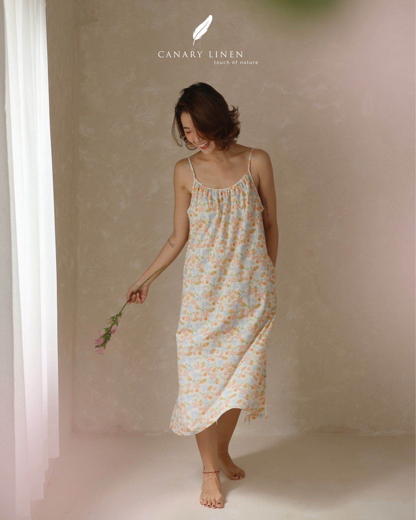  Casa Dress - Hoa tulip - Freesize 