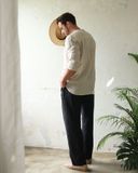  Áo sơ mi cổ trụ - Muối tiêu 