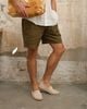 NAM - Quần shorts lưng thun cơ bản - Xanh olive