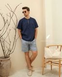  Quần shorts có lơ vê - Sọc xanh nhí 