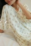  Flora Dress - Kem bông tím 