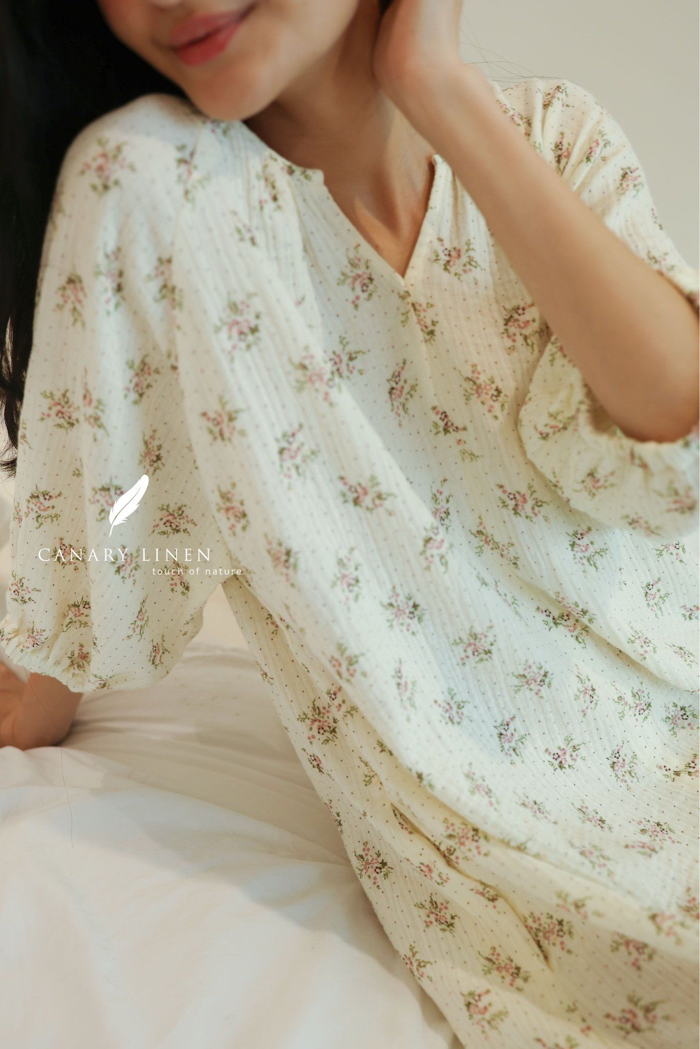  Flora Dress - Kem bông tím 