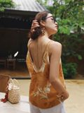  Sola Top - Hoa trắng nền vàng 