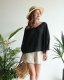  Poppy Cuffs Top - Đen 
