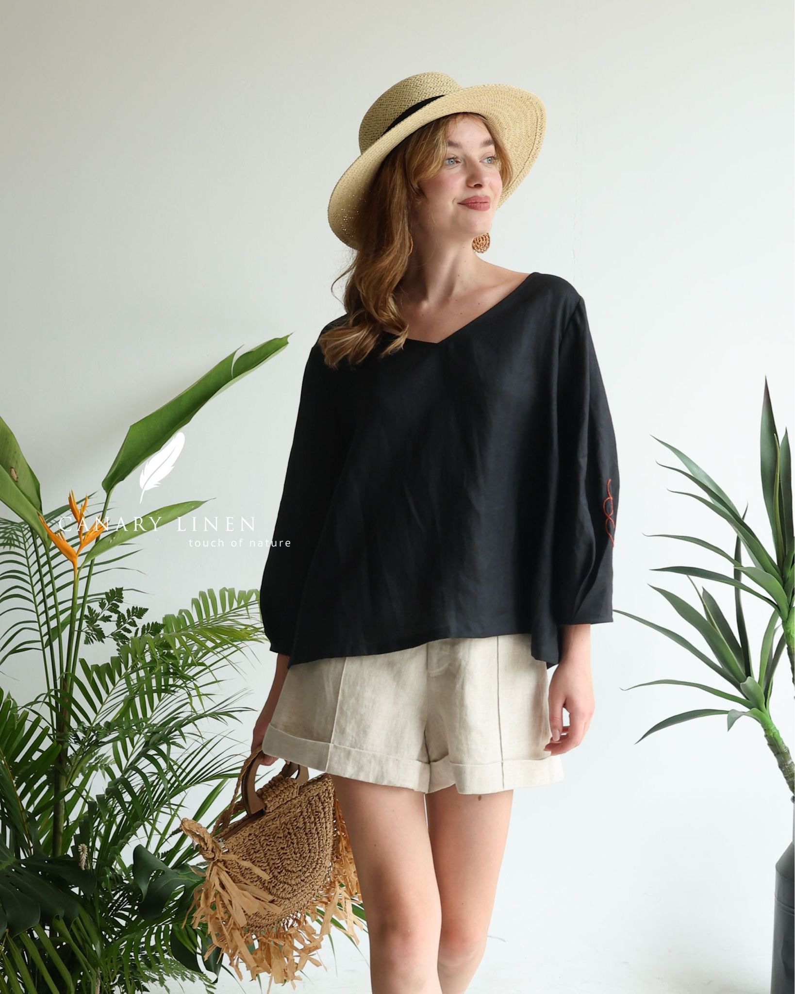  Poppy Cuffs Top - Đen 