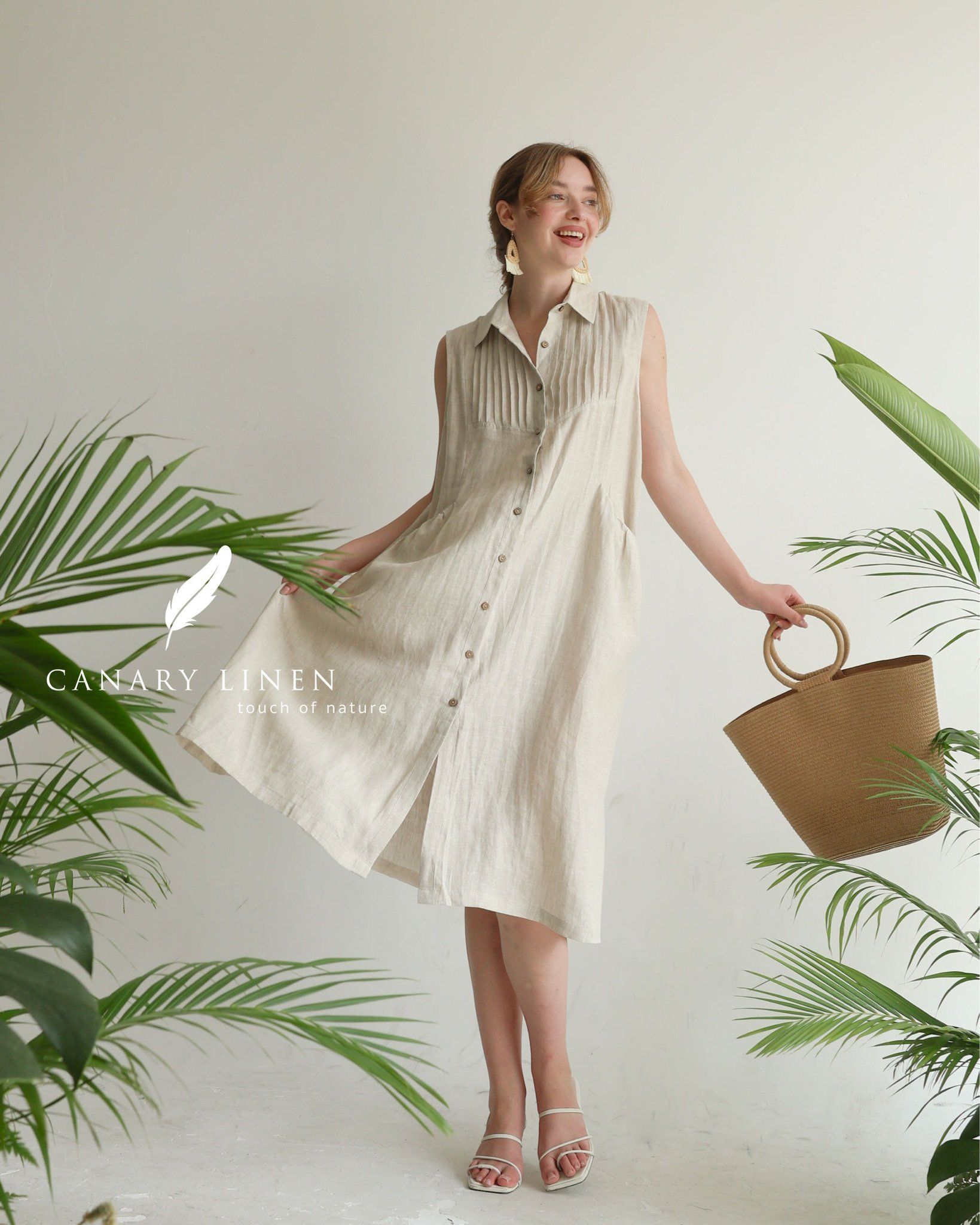  Pleat Dress - Muối tiêu 