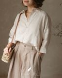  Tie Shirt - Kem sọc - Freesize 