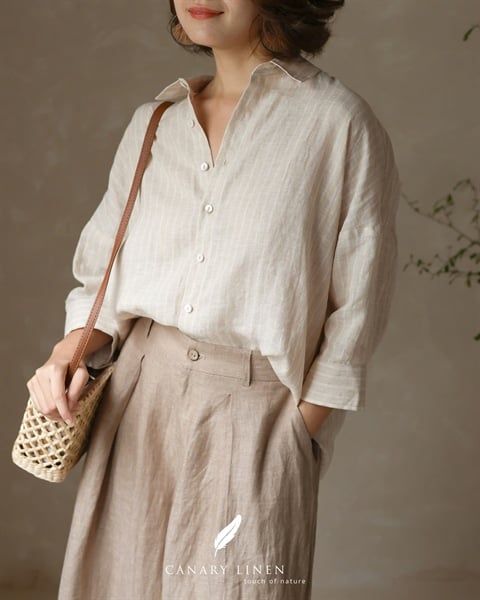  Tie Shirt - Kem sọc - Freesize 