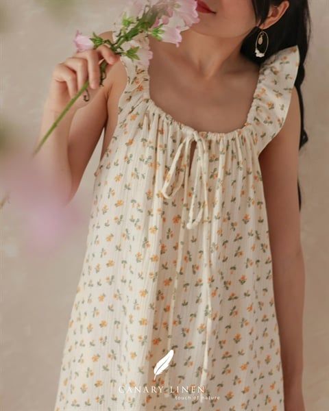  Luna Dress - Hoa nhí vàng - Freesize 