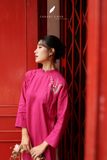  Áo dài cổ trụ - Hoa Linh Lan 