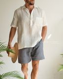  Short-Sleeve Polo Shirt - Trắng sọc 