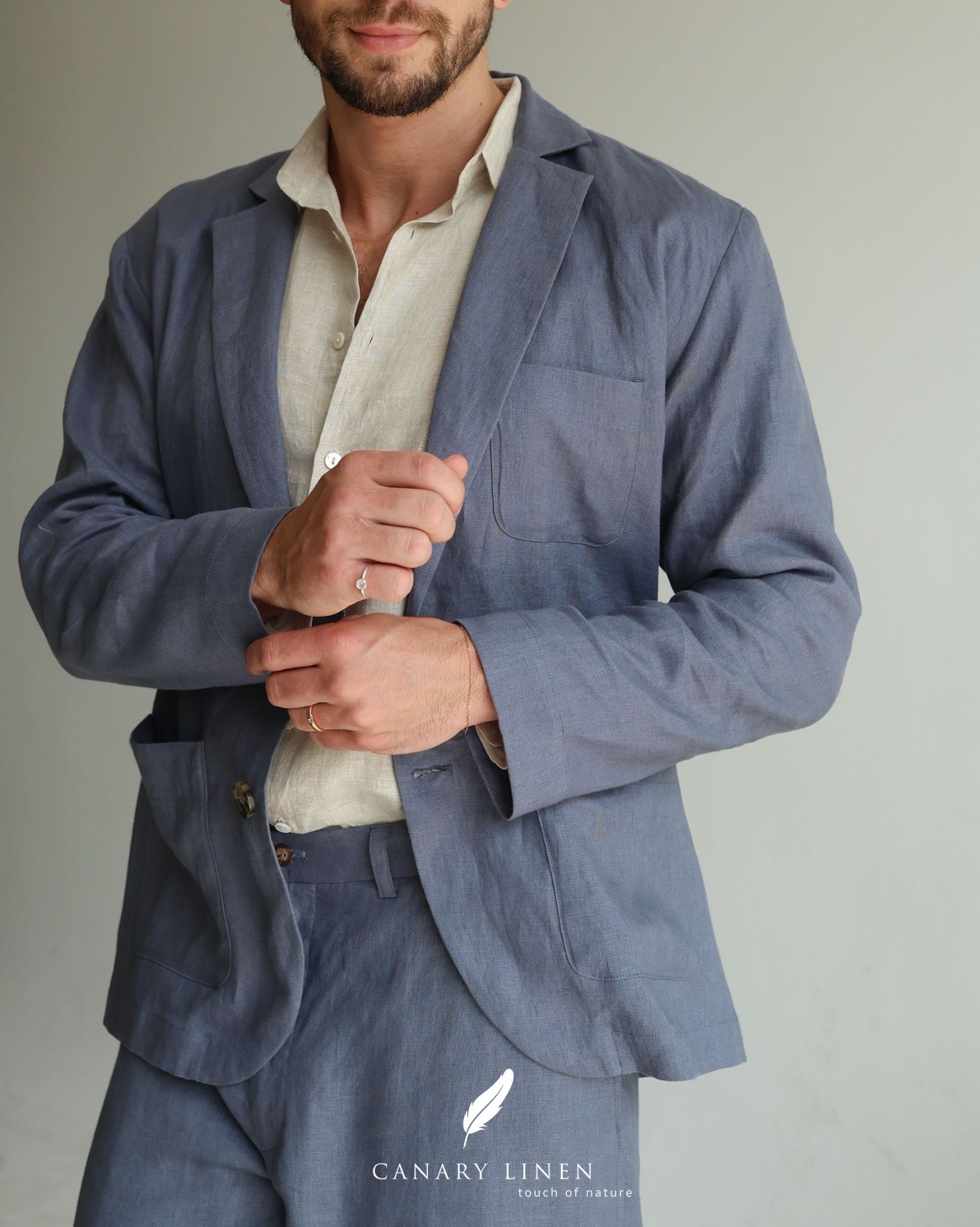  Men's Linen Stride Pants - Xám Chì 