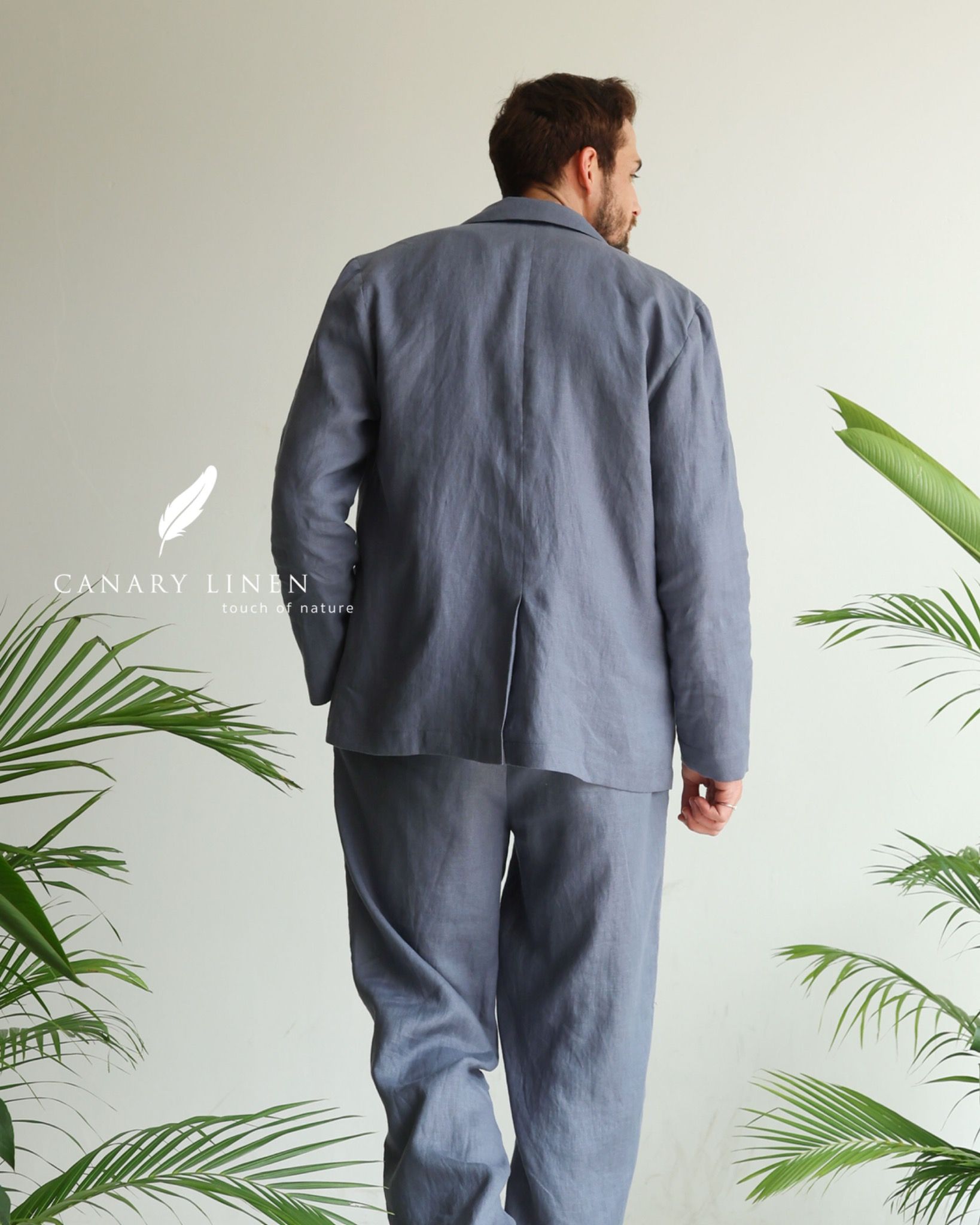  Men's Linen Stride Pants - Xám Chì 