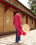  Áo dài cổ tròn - Hoa Linh Lan 