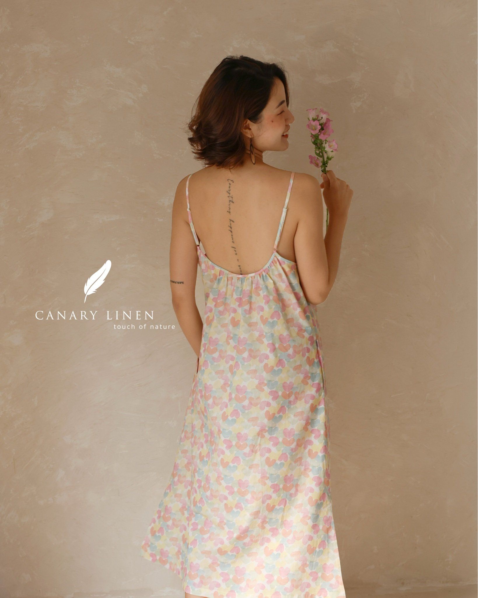  Casa Dress - Hoạ tiết trái tim - Freesize 