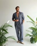  Men's Linen Stride Pants - Xám Chì 