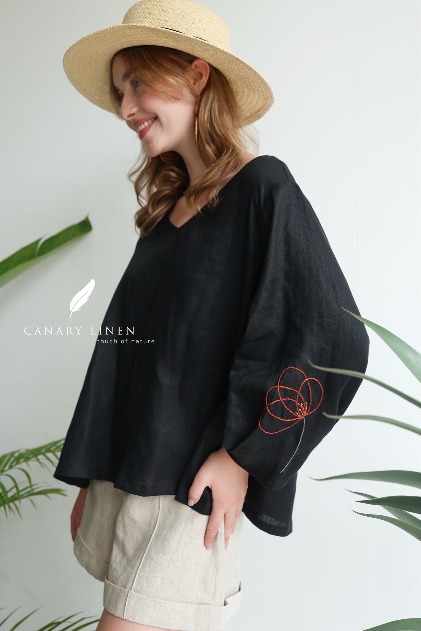  Poppy Cuffs Top - Đen 