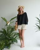  Poppy Cuffs Top - Đen 
