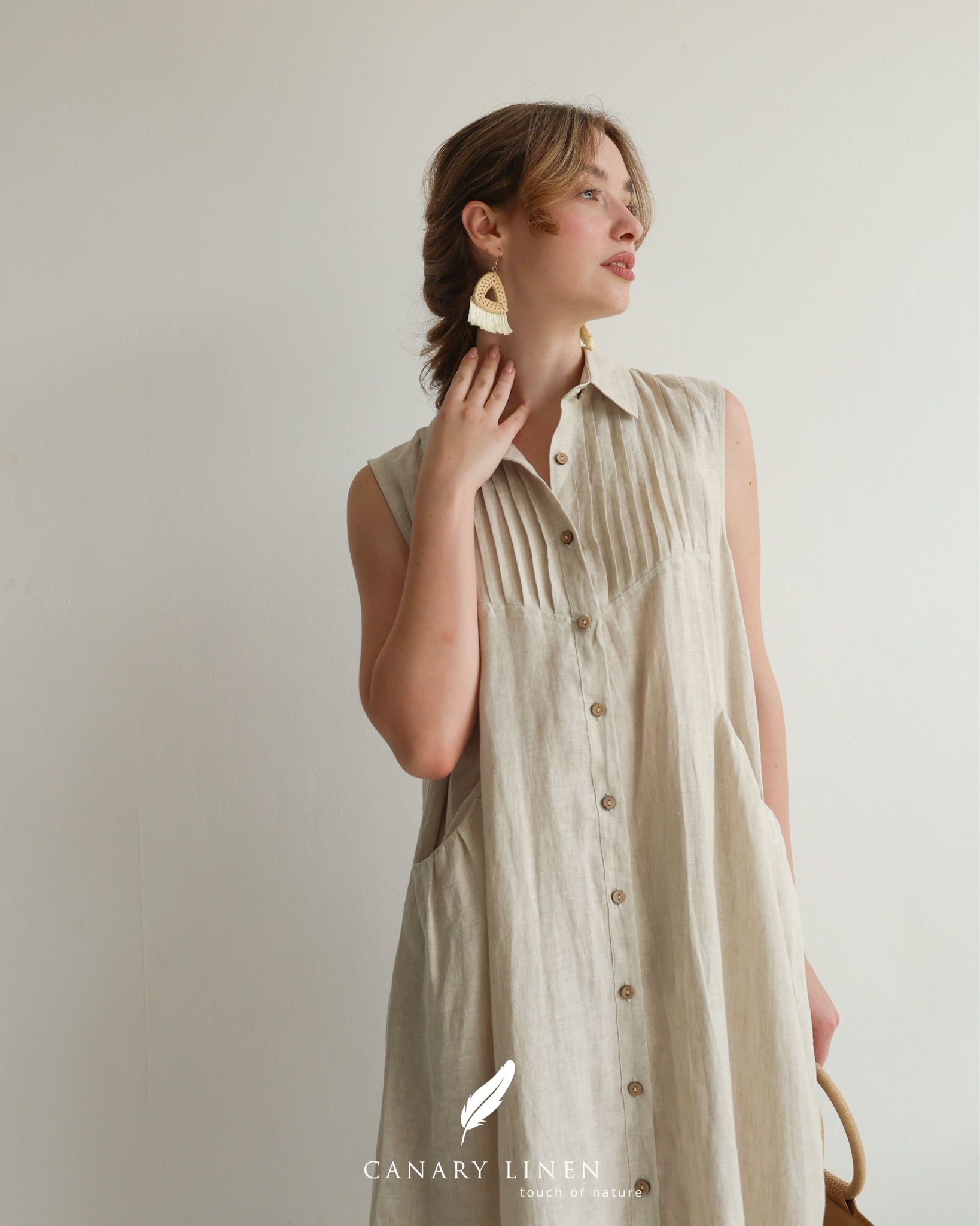  Pleat Dress - Muối tiêu 