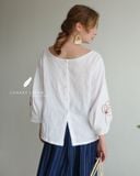  Poppy Cuffs Top - Trắng 