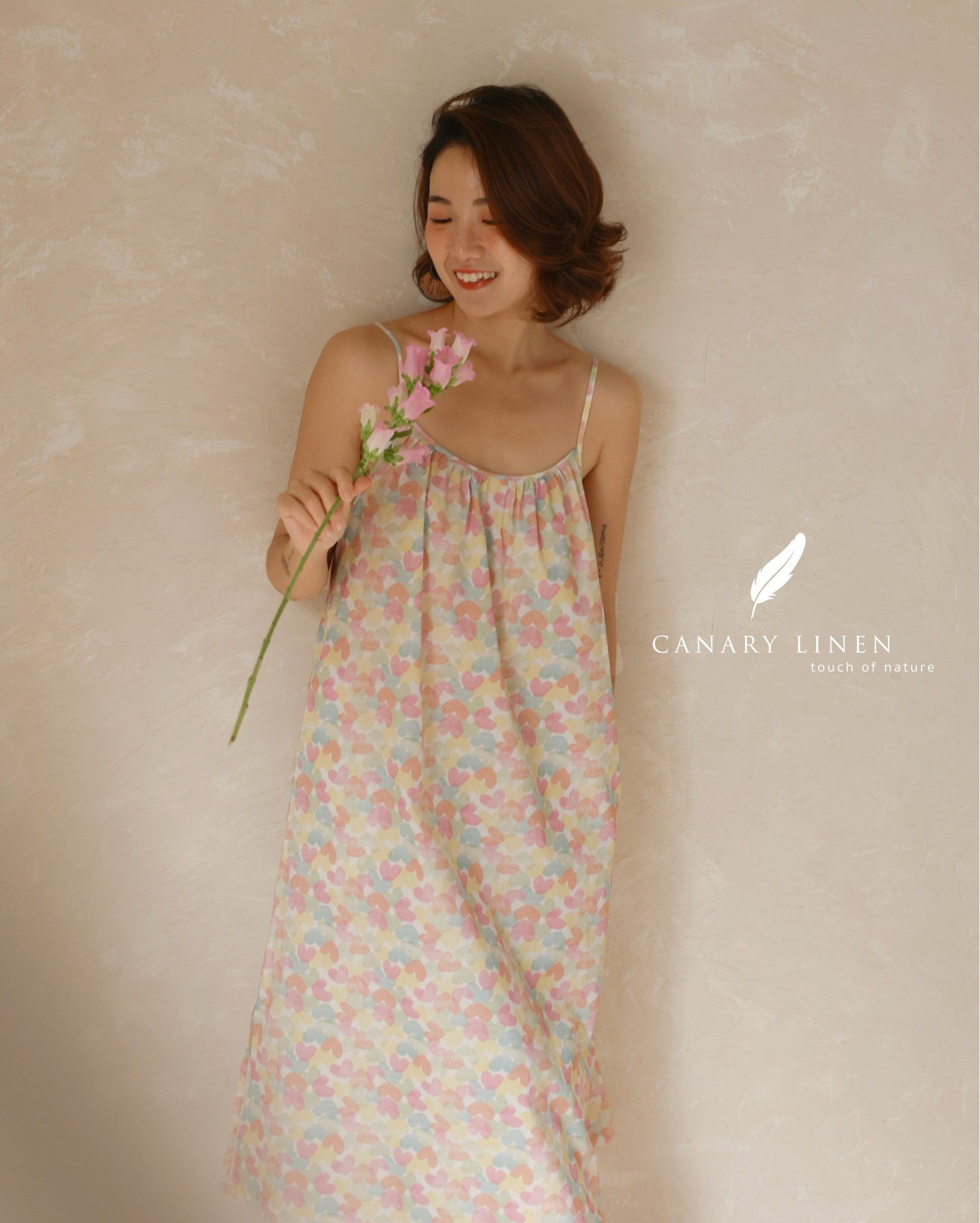  Casa Dress - Hoạ tiết trái tim - Freesize 