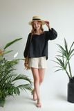  Poppy Cuffs Top - Đen 