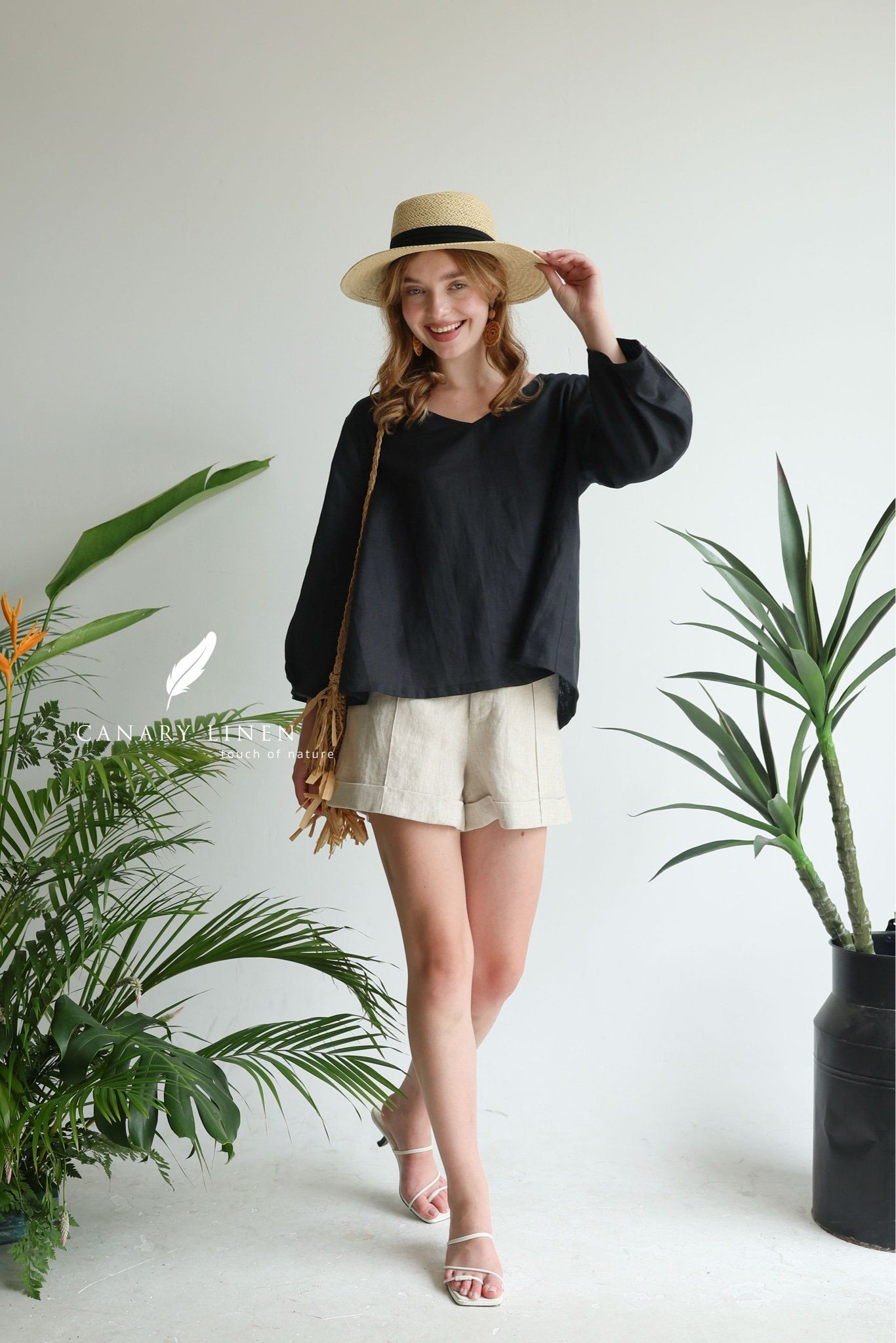  Poppy Cuffs Top - Đen 