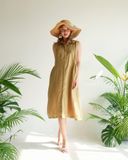  Pleat Dress - Xanh olive 