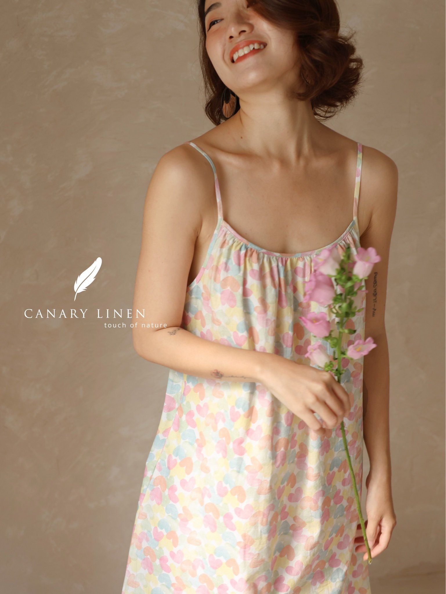  Casa Dress - Hoạ tiết trái tim - Freesize 